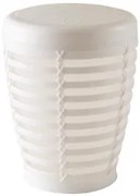 Primanova - Пластмасов кош с люлеещ капак 7,5л PALM бял 23,5x23,5x30см-(М-Е21-01-01)