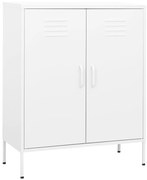 336170 vidaXL Шкаф за съхранение, бял, 80х35х101,5 см, стомана