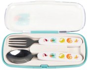 Кремав детски прибори за хранене 2 бр. от неръждаема стомана Wild Wonders – Rex London