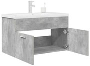 3324890 vidaXL Шкаф за мивка за баня с вградена мивка и смесител Бетон сив