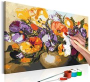 Направете своя собствена картина върху платно - Vase Of Pansies 60x40