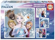 Прогресивен пъзел, Educa, Frozen 4 в 1, 12/16/20/25 части