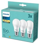 К-кт 3x LED Крушка Philips A60 E27/13W/230V 2700K