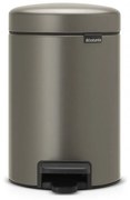 Кош за боклук с педал Brabantia NewIcon 648999, 3 л, Плавно затваряне, Противоплъзгаща основа, Сив