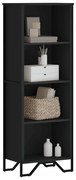 848609 vidaXL Библиотека черна 50x31x137,5 см инженерно дърво