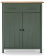 Зелен/естествен висок скрин от масивен бор 90x110 cm Miranda – Marckeric