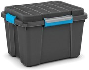 Черна пластмасова кутия за съхранение с капак 49,5x39x34 cm Scuba Box – KIS