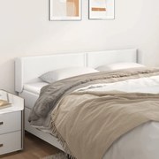 3118737 vidaXL Горна табла за легло, Бяла, 203x16x78/88 см, изкуствена кожа