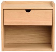 Висящо нощно шкафче с рафтове, изработено от дъбова дървесина в естествен цвят Hillmond - Rowico