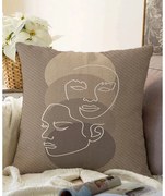 Кафява калъфка за възглавница с памучна шенилия, 55 x 55 cm - Minimalist Cushion Covers