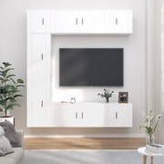 3188646 vidaXL Комплект ТВ шкафове от 7 части, бял, инженерно дърво