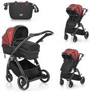 Комбинирана бебешка количка ADRIA LORELLI - червена