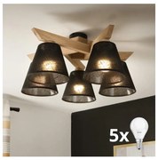 Brilagi - LED Полилей за повърхностен монтаж ANTHONY 5xE14/40W/230V дъб/черен