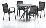 Градински комплект маса и столове (5 части) Samara 1, цвят Сив Черен