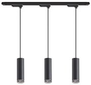 Полилей на кабел за релсова система PIPE 3xGU10/10W/230V черен