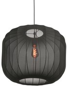 Японди висящ лампа черен с текстилен абажур 55см - Sable