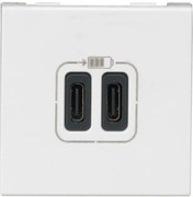 Legrand Розетка 2хUSB за зареждане тип C 3A 15W 2 мод. цвят Бял Mosaic  - 077590