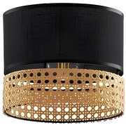 Резервен абажур за полилей PAGLIA E27 16x20 см черен/ратан