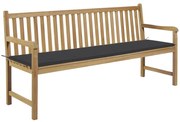 3062784 vidaXL Градинска пейка с шалте антрацит, 175 см, тик масив