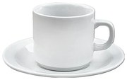 Horecano - Порцеланова чаша за чай с чинийка 320мл BASICS-(BN-017)