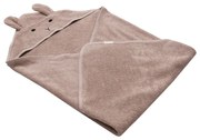 Розово-кафява памучна детска хавлия с качулка 75x75 cm Rabbit – Kindsgut