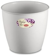 Stefanplast - Кръгла кашпа Academy Line 25 см - бяла