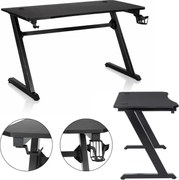 Геймърска компютърна маса 120 x 60 cm с поставка за слушалки и напитки