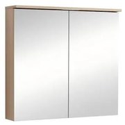 Огледален шкаф за баня AMO-75 6018-75, Inter Ceramic, с LED осветление, PVC, 75х70х17см