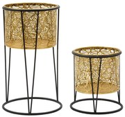 Комплект от 2 стойки за саксии в златисто, височина 40 cm Leavy - Mauro Ferretti