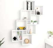 807178 vidaXL Стенен кубичен рафт, бял, 90x15x119 см, инженерно дърво