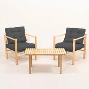 Градински комплект маса и столове (3 части) MYG02, цвят Антрацит