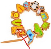 Classic world - Дървени мъниста за нанизване със ЗОО животни