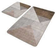 Сиви-кафяви кадифени килими за баня в комплект от 2 бр. 60x100 cm – Mila Home