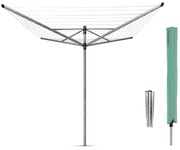 Външен простор Brabantia Lift-O-Matic 90300270, 60 м, Регулируема височина, Метален шиш за вкопаване, Калъф, Резистентен на корозия, Инокс