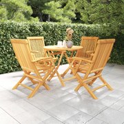 3059580 vidaXL Градински трапезен комплект, 5 части, тиково дърво масив