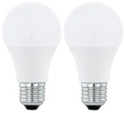 К-кт 2xLED RGBW Димируема крушка A60 E27/9W/230V 2700-6500K + д.у. - Eglo 11587