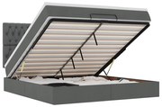 3314108 vidaXL Османска легло с матрак и LED, тъмносиво, 180x200 см, плат