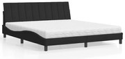 3208612 vidaXL Легло с матрак Hanko, черно, 180x200 см, кадифе