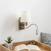 Brilagi -LED Гъвкав аплик NUBILA 1xE27/25W/230V+LED/3W матов хром/кремав