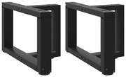 4013004 vidaXL Крака за масичка за кафе, Т-образни, 2 бр., черни, 40x25x(30-31) см, стомана