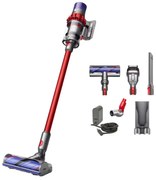 Вертикална прахосмукачка Dyson V10 Origin 394464-01, 525W, 151AW, 0.76l, 125000 об/мин, 60 мин, 3 режима, Motorbar четка, Никел/червен