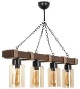 Полилей на верига JASMIN 4xE27/40W/230V кафяв/бежов