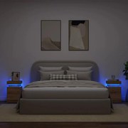 Sonata H Нощни шкафчета с LED 2 бр, 35x39x55 см, инженерно дърво