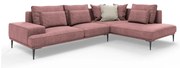 Розов ъглов разтегателен диван , десен ъгъл Liege - Interieurs 86