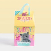 Studio Pets - Детски 3D пъзел със сиво коте в чаша