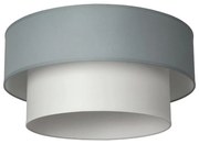 Плафон АЛБА МЕТРО, ø500, бял, абажури Котън Светлосив + Шинц Бял, 1xE27