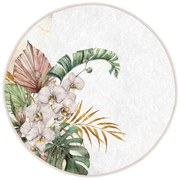 Кремав кръгъл килим подходящ за пране и за прахосмукачки роботи ø 100 cm Comfort – Mila Home