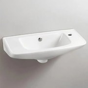 Мивка за баня ICC 5223NEW, Inter Ceramic, стенен монтаж, с отвор за смесител, порцелан, бял гланц, 52x24.5x18см