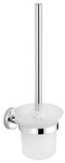 Aqualine - Четка за тоалетна със стенен монтаж SAMBA млечен стъкло/лъскав хром