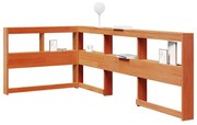 859291 vidaXL Табла за книги с L-образна, восъчнокафява, 90 см, дърво бор